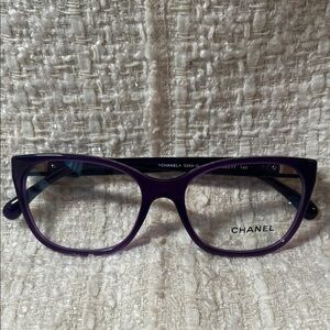 Authentic CHANEL Glasses in Deep Purple with bow on temples 3284-Q c.1463